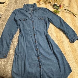 Denim Button-Up Shirt Dress